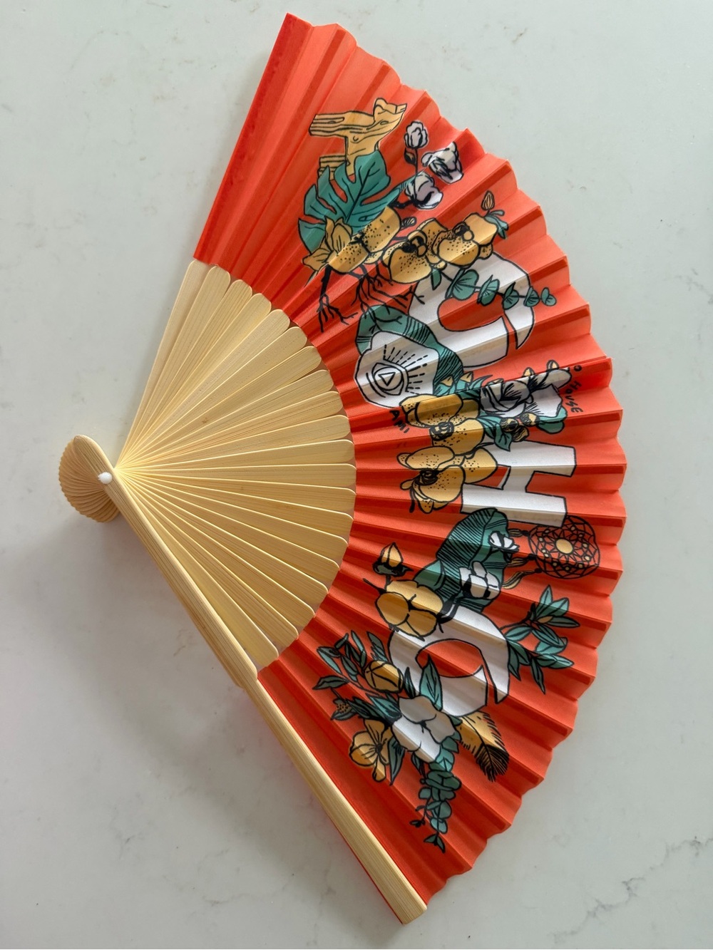 Miami Floral Hand Fan | Summer Vacation Beach Accessory